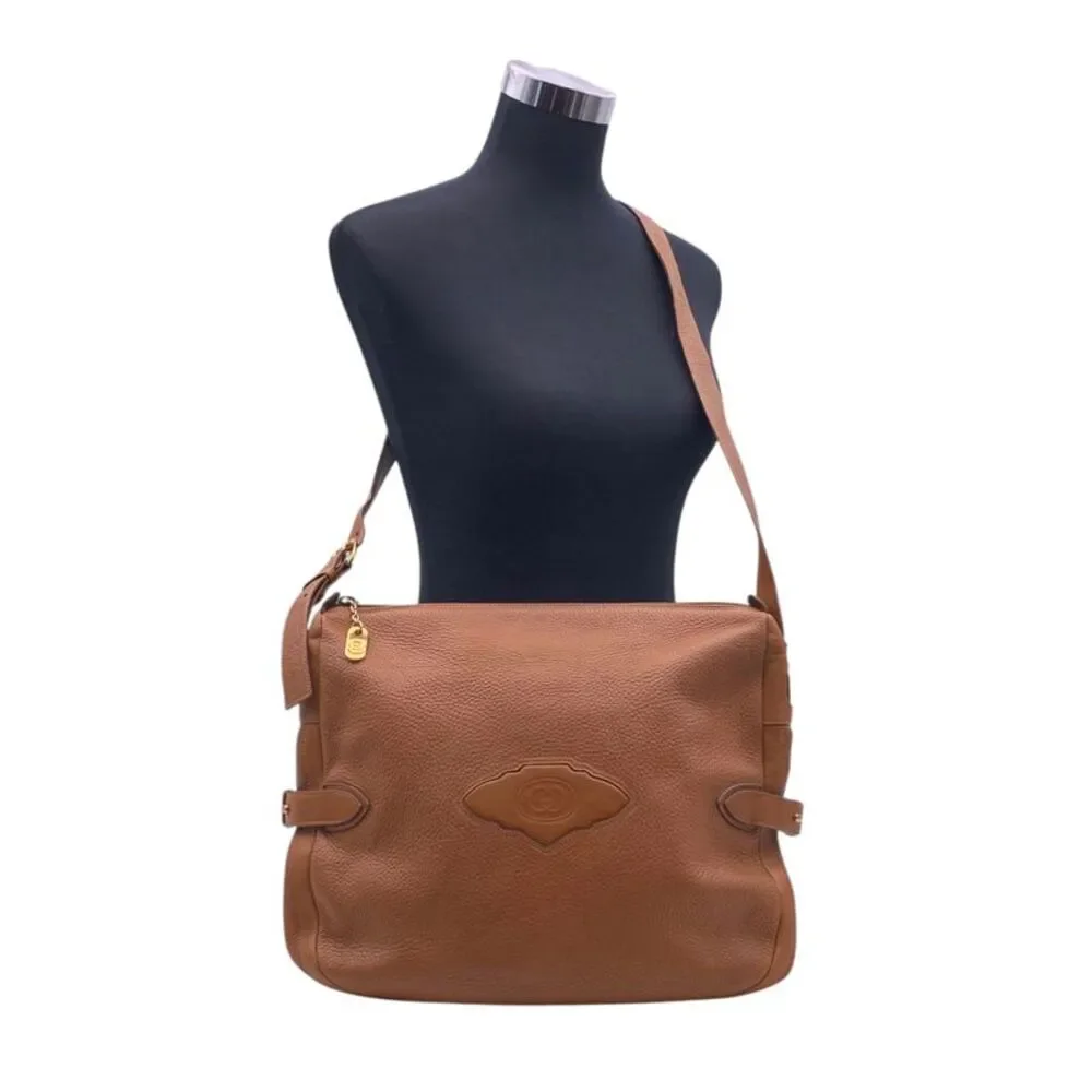 Gucci Vintage Leather Shoulder Bag GG Interlocking